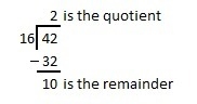 How many times does 16 go into 42. can i get some help plz!-example-1