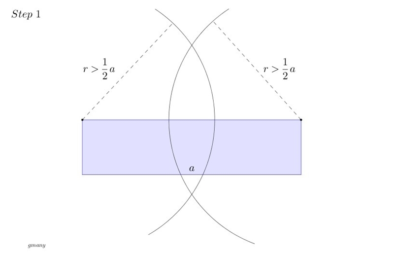 Divide the following rectangle into four equal sections using a compass and basic-example-1