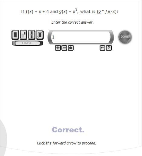 If f(x) = x+4 and g(x) =x^3, what is (g•f)(-3)-example-1