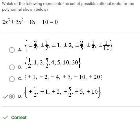 Which of the following represents the set of possible rational roots for the polynomial-example-1