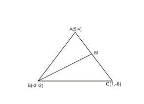 Given that A ( 5, 4), B(-3, -2 ) and C(1, -8) are the vertices of a triangle ABC, find-example-1