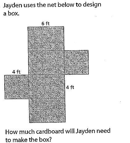 Jayden uses the net below to design a box how much cardboard will jayden need to make-example-1