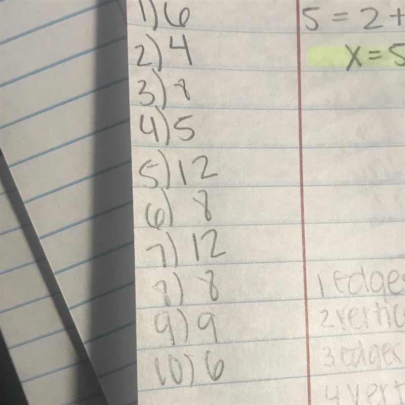 1. How many edges are in a triangular pyramid? 2. How many vertices are in a triangular-example-1