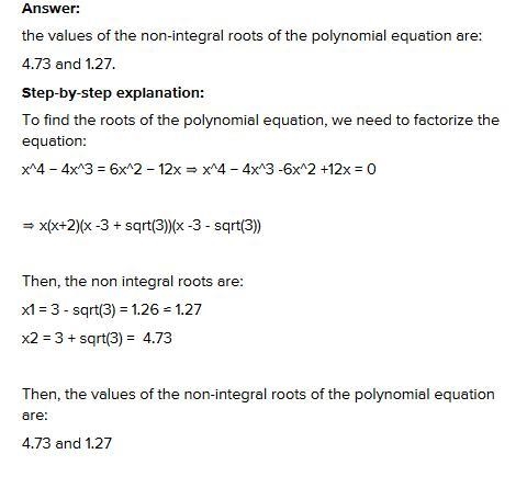 What are the approximate values of the non-integral roots of the polynomial equation-example-1