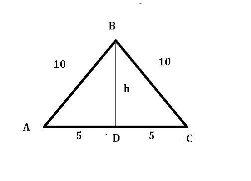 What is the height of an equilateral triangle if the sides are 10-example-1