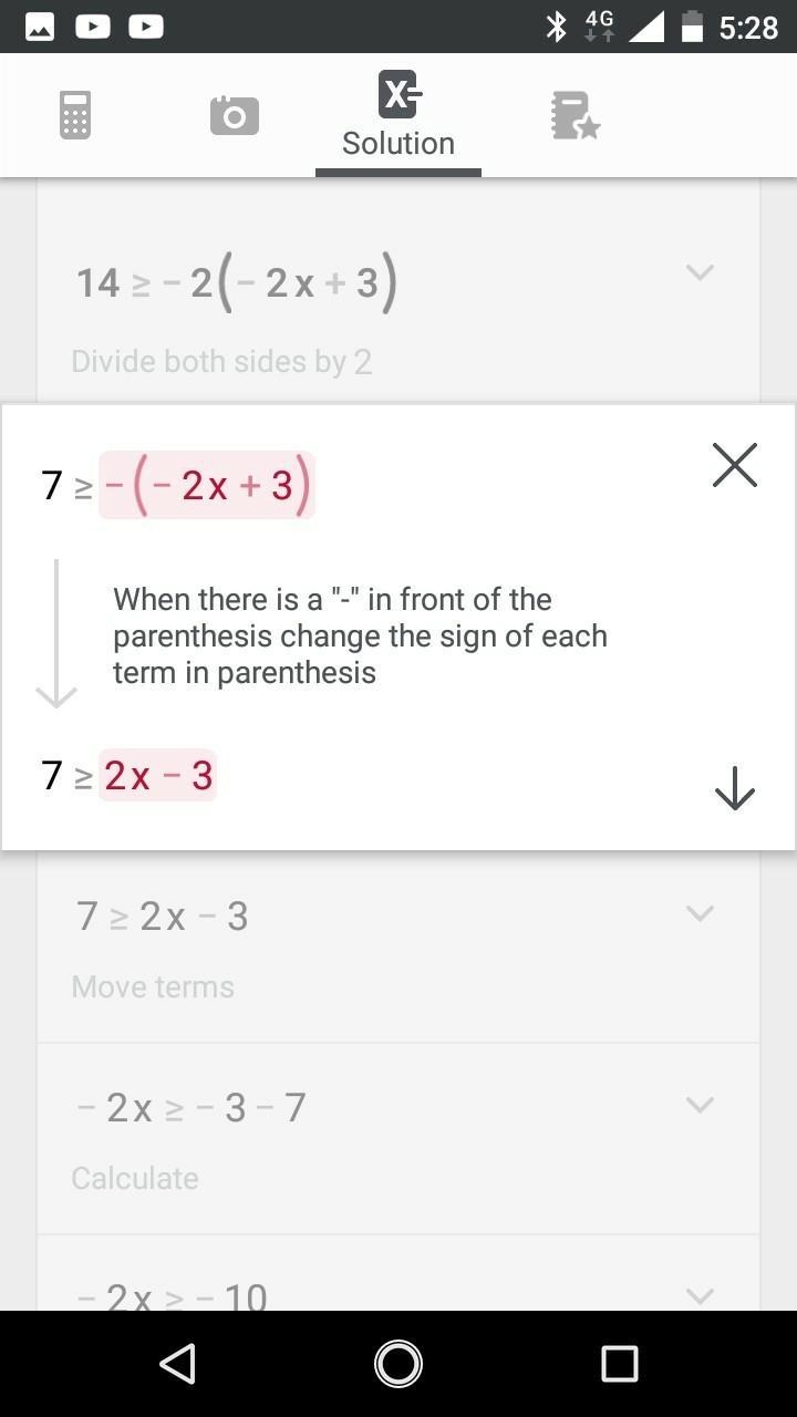 How do I solve: 14≥-2(-2x+3)-example-1