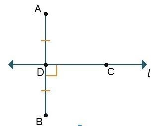 iven: C is a point on the perpendicular bisector, l, of AB. Prove: AC = BC Use the-example-1