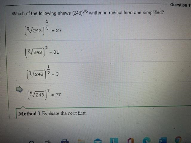 How do you write (243)^ 3/5 in radical form? THEN simplified?! *PLEASE HELP-example-1