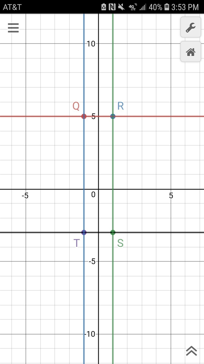 Q (-1,5) R (1,5) S (1,-3) T (-1,-3) What is the length of side QT?-example-1