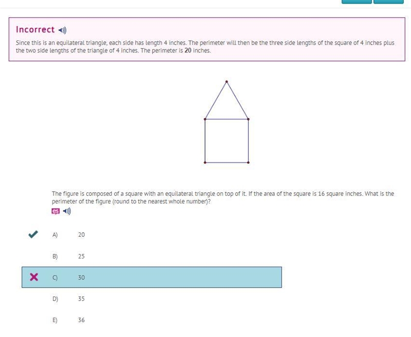 The figure is composed of a square with an equilateral triangle on top of it. If the-example-1