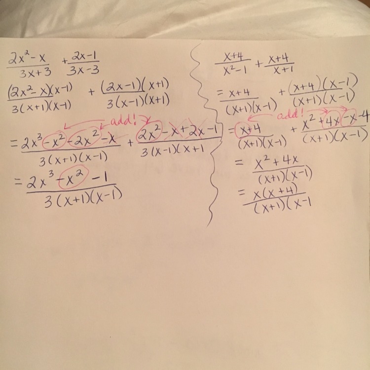 URGENT ! for numbers 10 and 11 add and simplify. there are rational expressions PLEASE-example-1