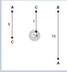 The segments shown below could form a triangle. O A. True O B. False-example-1