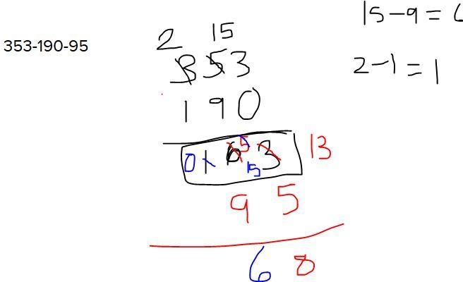 I meant to type 353-190-95 how do I break it down n solve it step by step?​-example-3