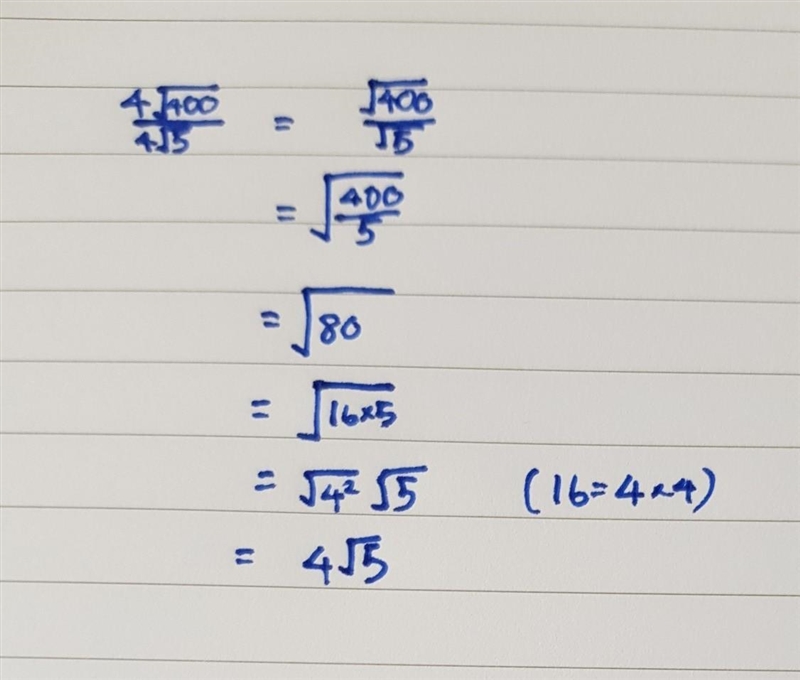 Simplify: Show your work. 4√400/4√5-example-1