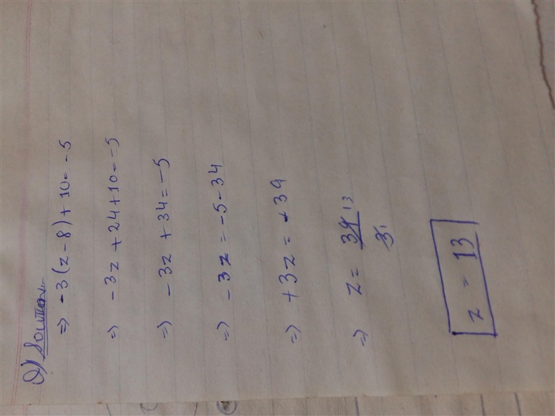 -3(z-8)+10=-5 What is z equal to?-example-1