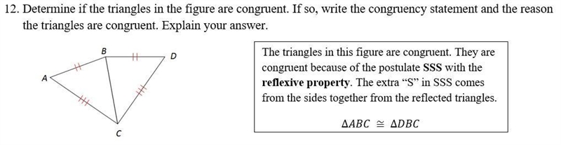 Determine if the triangles in the figure are congruent. If so, write the congruency-example-1