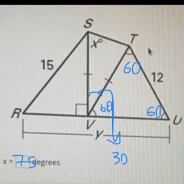 Find the value of x x=degrees-example-1