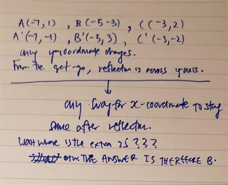 WORTH 75 POINTS △ABC is reflected to form​​ ​ △A′B′C′ ​. The vertices of △ABC are-example-1