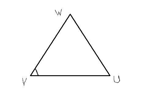 In Triangle WVU, what sides include Angle V?-example-1