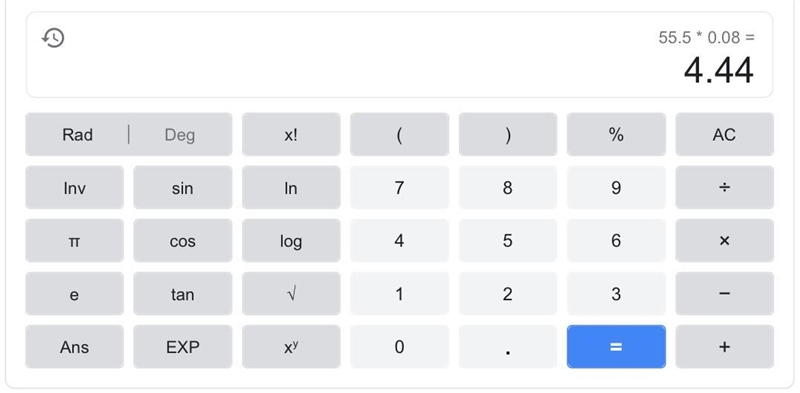 How do I solve 55.5 ×0.08-example-1