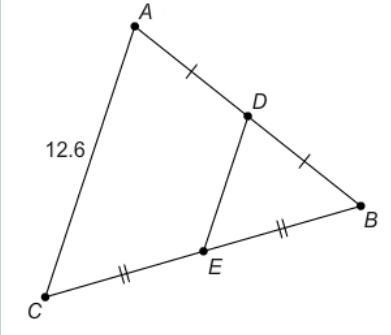 What is DE? Enter your answer as a decimal in the box 12.6 units-example-1