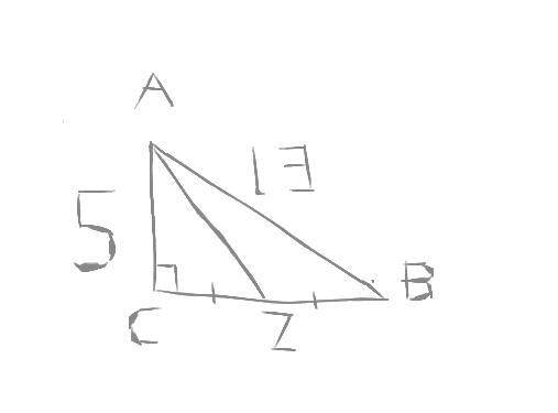 In a right triangle ΔABC, the length of leg AC = 5 ft and the hypotenuse AB = 13 ft-example-1