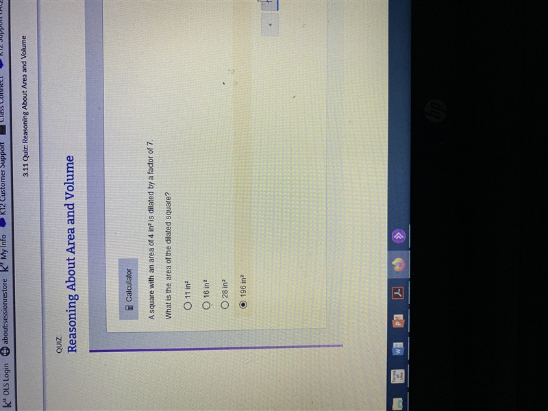 A rectangle with an area of 47 m² is dilated by a factor of 7. What is the area of-example-2