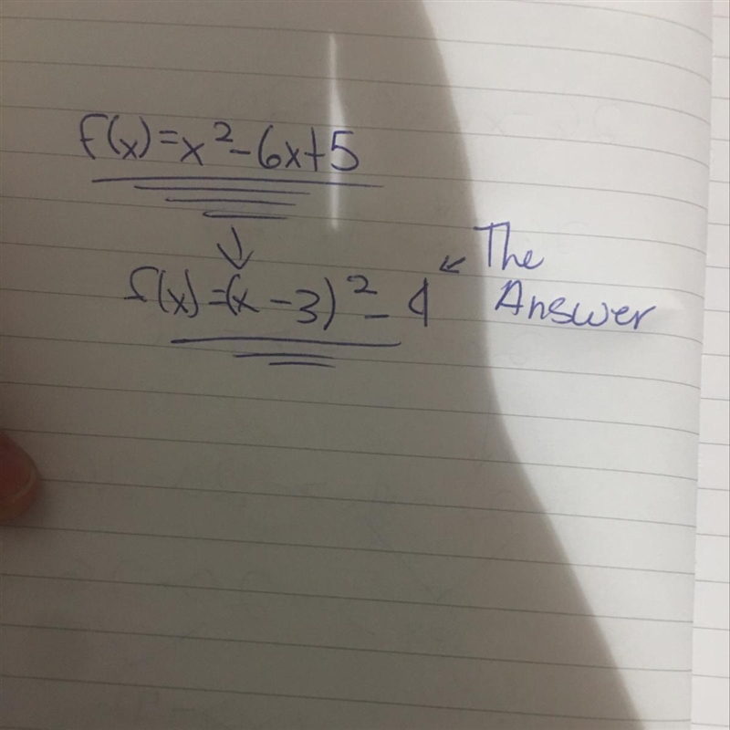 Find the range of the quadratic function. f(x) = x² - 6x+5 Write your answer using-example-1