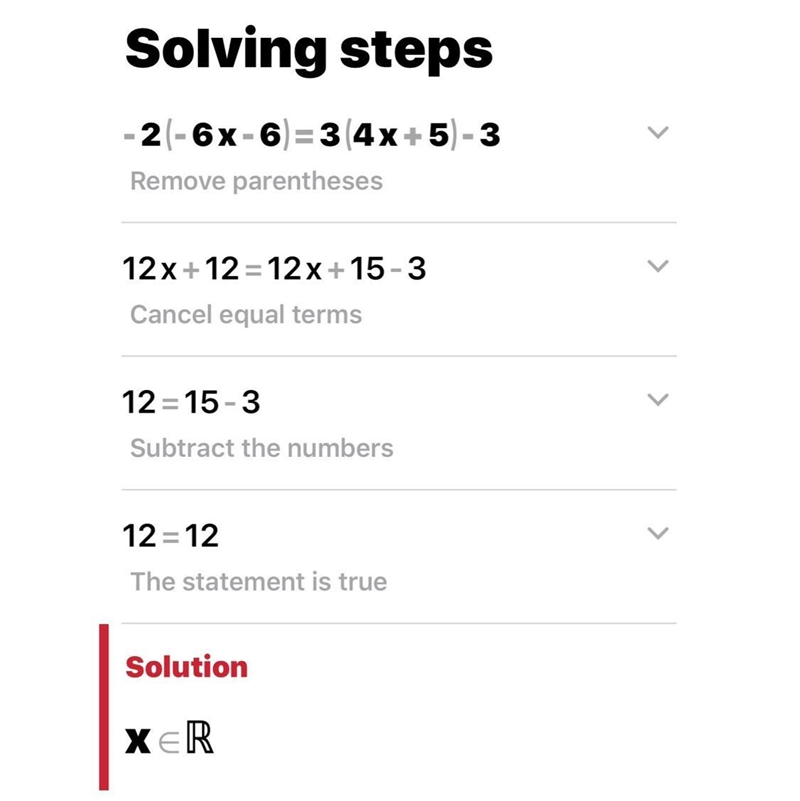 -2(-6x-6)=3(4x+5)-3 Solve-example-1