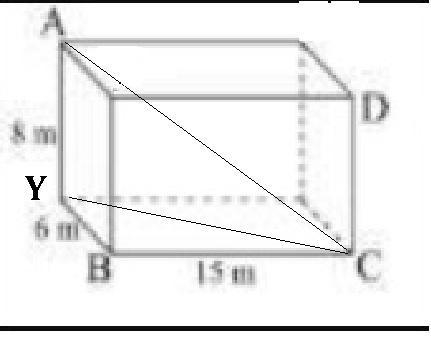 Find the shortest distance from A to C in the diagram below.-example-1