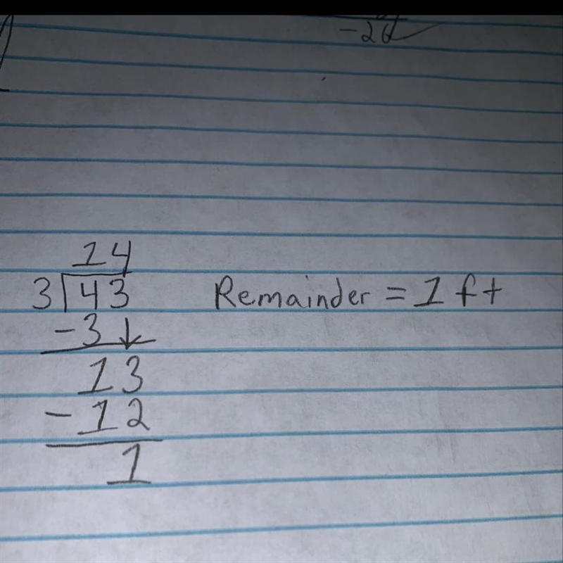 each Locker requires 3 ft of space how many lockers can the school build with 43 ft-example-1