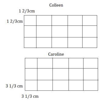 Colleen and Caroline each built a rectangle out of square tiles placed in 3 rows of-example-1