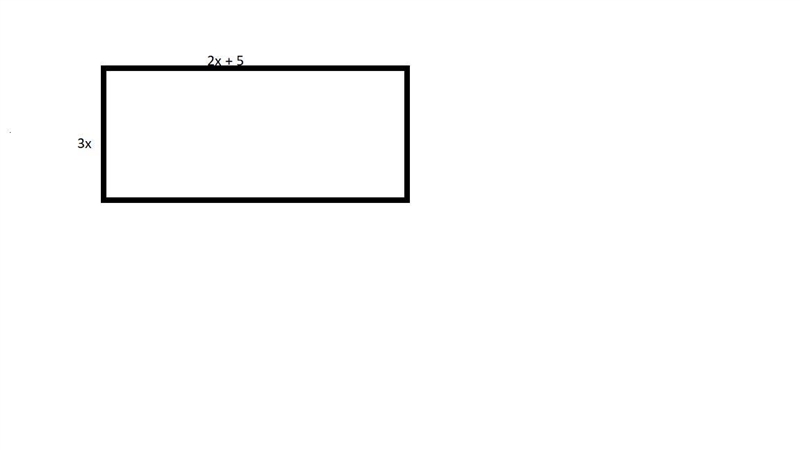 • Write an expression for the perimeter of a rectangle with length = 2x + 5 and width-example-1