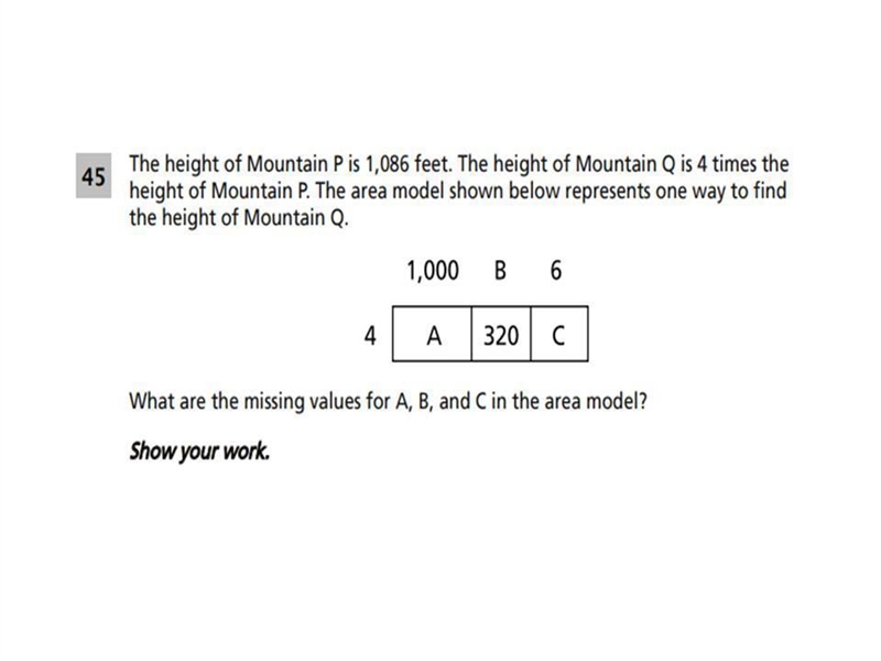 45) The height of Mountain P is 1,086 feet. The height of Mountain Q is 4 times the-example-1