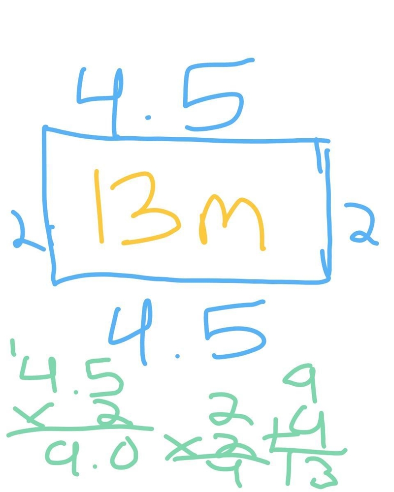 Calculate the perimeter of a rectangle which is 4.5 metres long and 2 metres wide-example-1