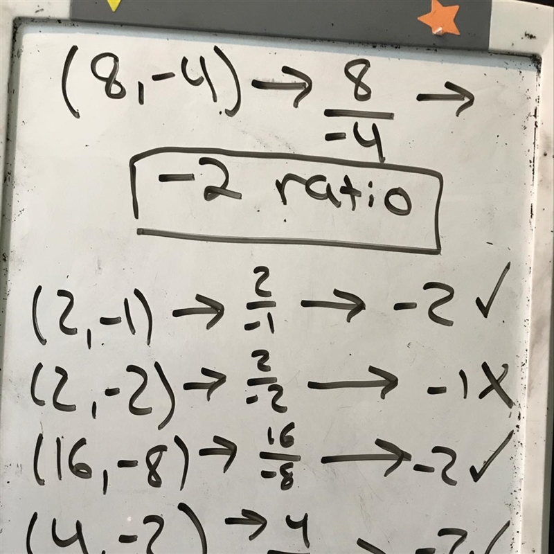 Which of these ordered pairs could not be a dilation of (8, -4)? (2, -1) (2, -2) (16, -8) (4, -2)-example-1