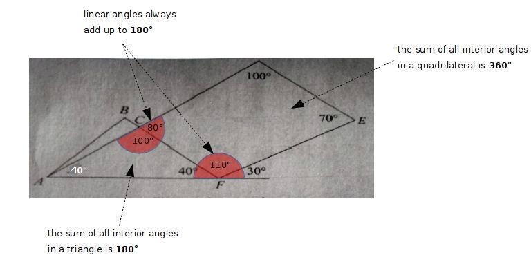 70 40° 30° Note: Figure not drawn to scale, What is the value of x in the figure above-example-1