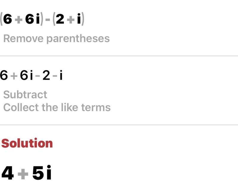 Simplify the expression (6+6i)-(2+i)-example-1