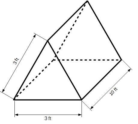 The roof of a shed is in the shape of a triangular prism. It has equilateral bases-example-1