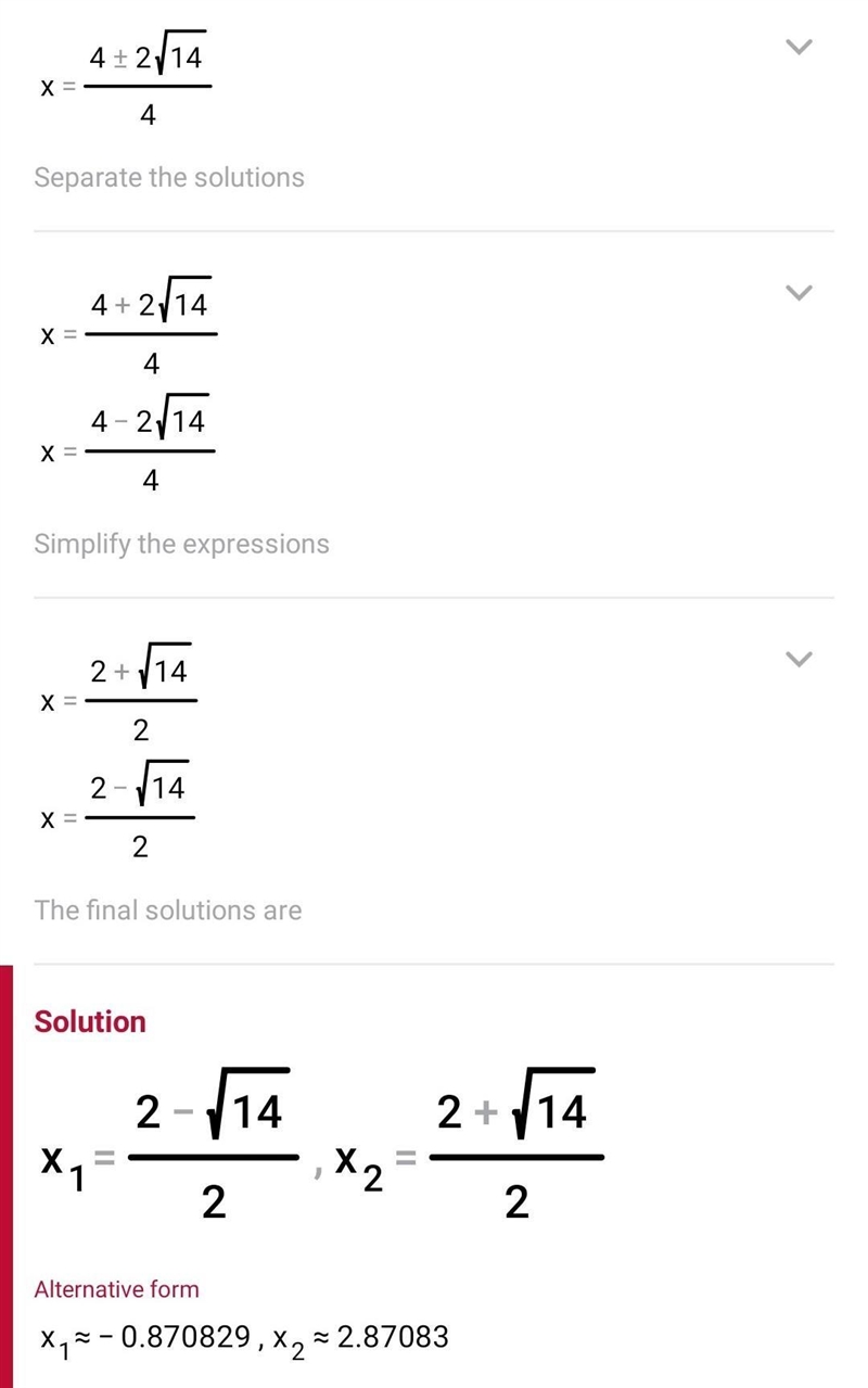 2( {x}^(2) - 2x) = 5 solve using square roots or by factoring​-example-2