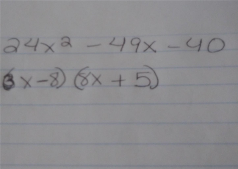 Factor the trinomial below 24x^2-49x-40​-example-1