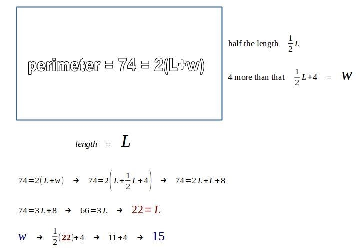 Help plz The width of a rectangle is 4 more than half the length. If the perimeter-example-1