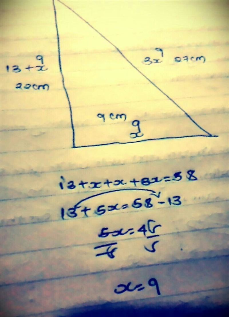 a triangle has a perimeter of 58 ft the longest side is 3 times larger than the shortest-example-1