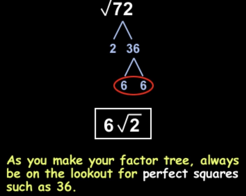 Simplified form of square root of 72-example-1