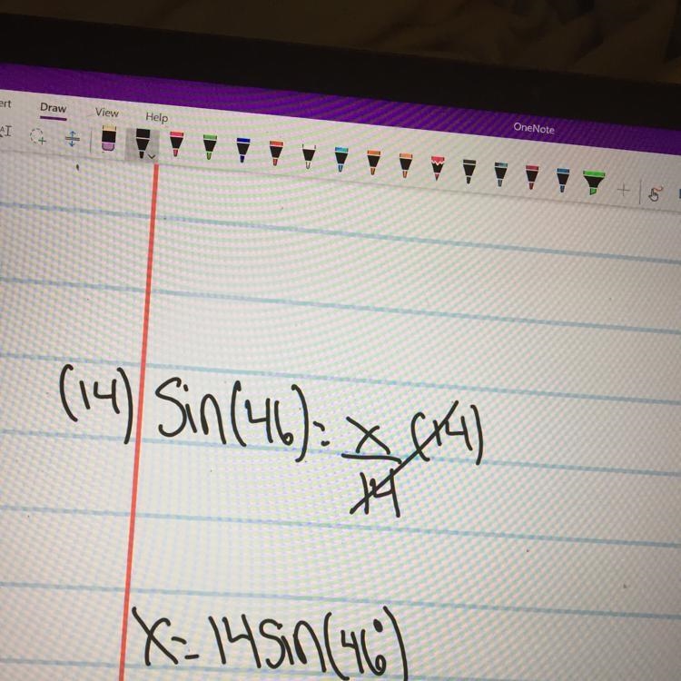 Help!!! answer please! sin 46°=x/14​-example-1