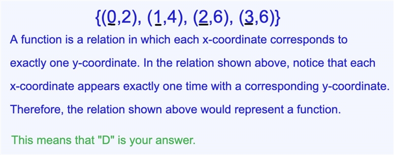 Which set of ordered pairs represents a function? A) {(0, 1), (1,3), (1,5), (2, 3)} B-example-1