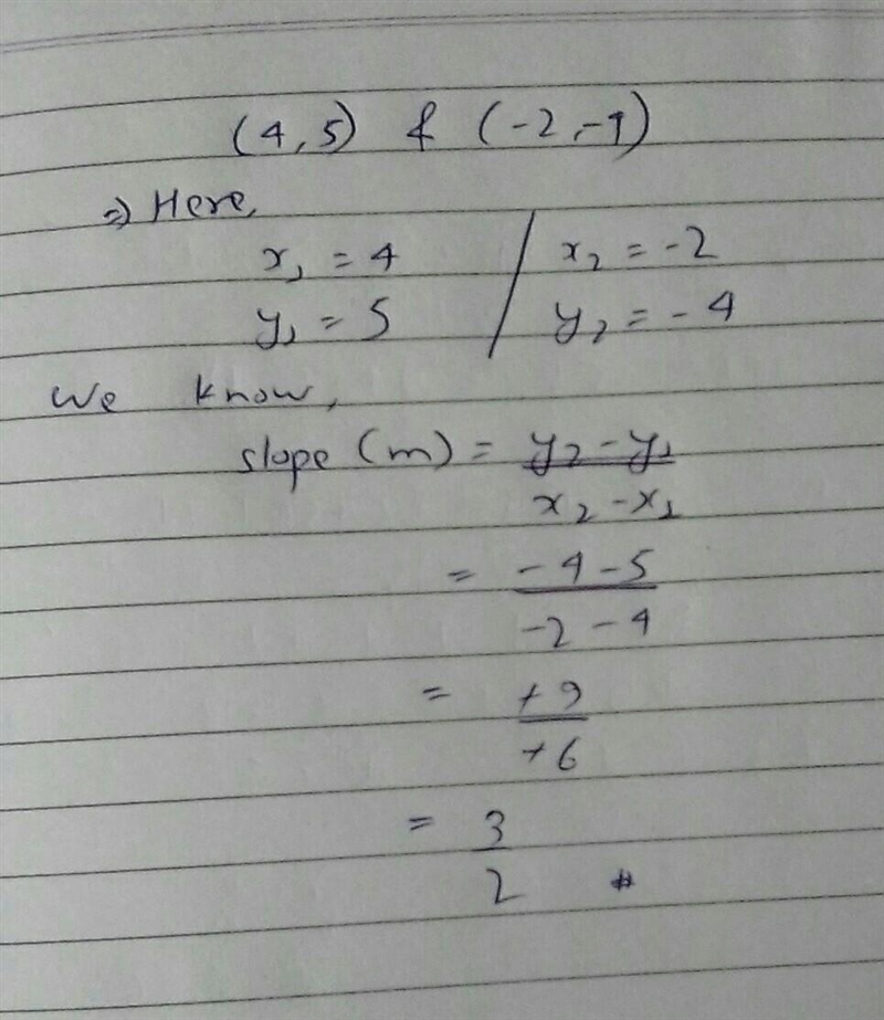 What is the slope (4,5) and (-2,-4)-example-1