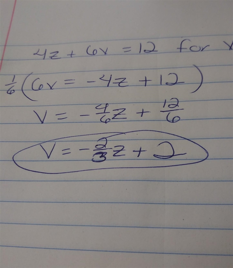 Solve 4z+6v=12 for v.-example-1