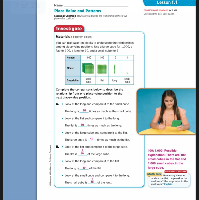 Describe how you solved exercise 5 using place value an renaming-example-1