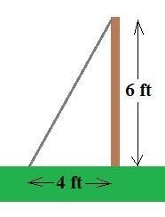 How long is a guy wire reaching from the top of a 6ft. Pole to a point on the ground-example-1